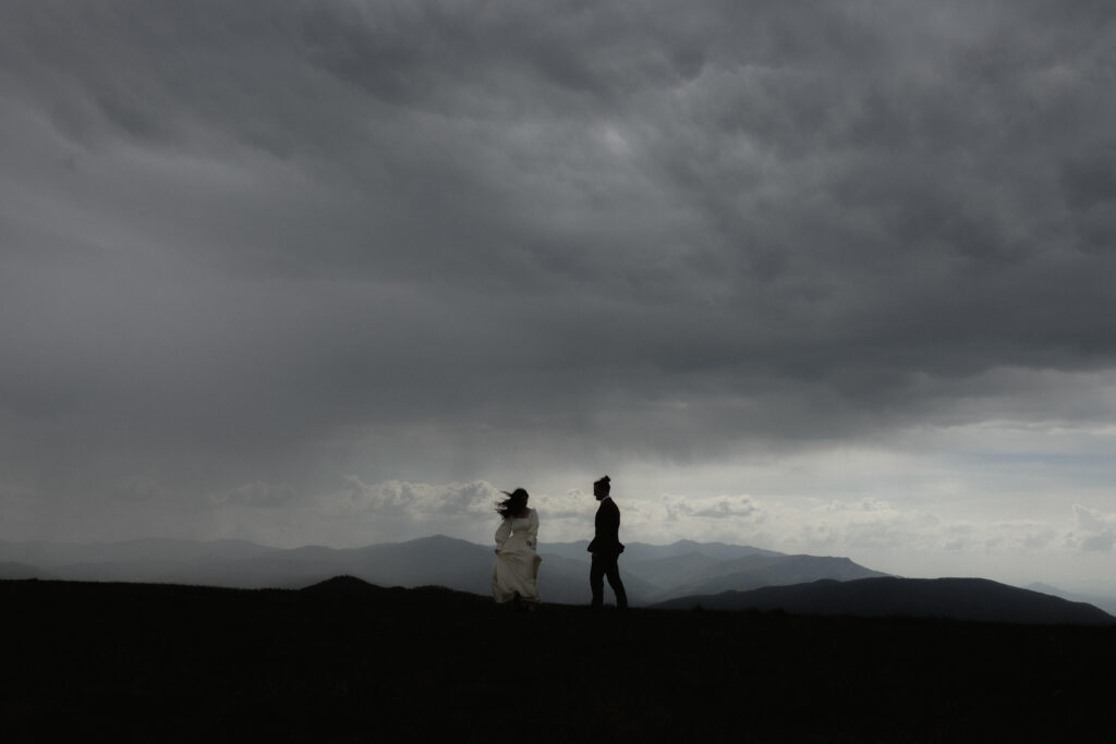 moody intimate mountain elopement at max patch near asheville North Carolina